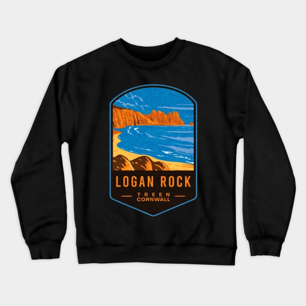 Logan Rock Treen Cornwall Crewneck Sweatshirt by JordanHolmes